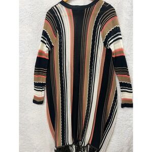 Charlotte Russe Striped Crochet Fringe Duster Cardigan Sweater Womens Size S